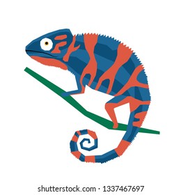 Abstract cute paper cut chameleon pattern background. Childish crafted chameleon for design birthday card, veterinarian clinic poster, pet shop sale advertising, bag print etc.  