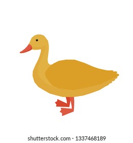 Abstract cute paper cut duck pattern. Childish crafted duck for design birthday card, veterinarian clinic poster, pet shop sale advertising, bag print etc.  