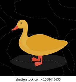 Abstract cute paper cut duck pattern. Childish crafted duck for design birthday card, veterinarian clinic poster, pet shop sale advertising, bag print etc.  