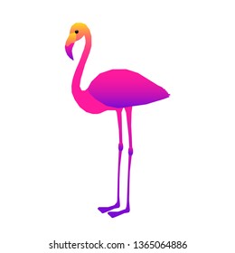 Abstract cute paper cut flamingo pattern. Childish crafted flamingo portrait for design birthday card, veterinarian clinic poster, pet shop sale advertising, bag or t shirt print etc. 