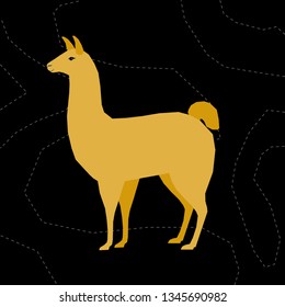 Abstract cute paper cut llama pattern. Childish crafted llama for design birthday card, veterinarian clinic poster, pet shop sale advertising, bag print etc. 