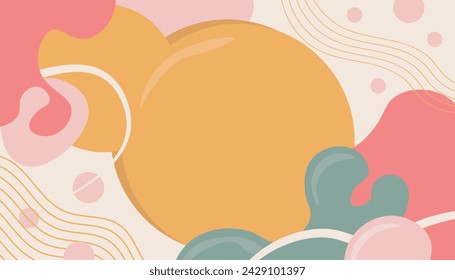 Abstract Cute pastel background liquid shape wallpaper