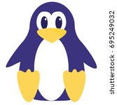Abstract cute penguin vector in cartoon style isolated on white background. Funny image illustration.