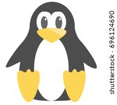 Abstract cute penguin vector in cartoon style isolated on white background. Funny image illustration.