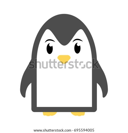 Abstract cute penguin vector in cartoon style isolated on white background. Funny image illustration.