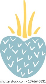 Abstract and cute pineaoole  heart on white background vector illustration