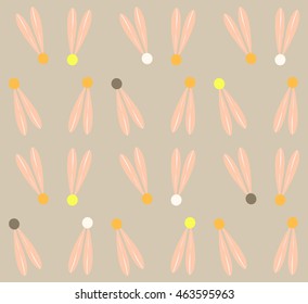 Abstract cute pink leaves oval with color dots design pattern seamless background wallpaper. Vector image