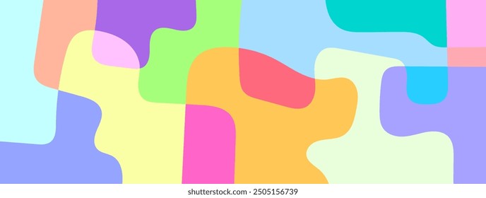 Abstract cute puzzle background vector design. Backdrop wallpaper for banner, magazine, social media, creative album, art cover editable layout illustration template.	
