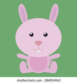 abstract cute rabbit on a green background