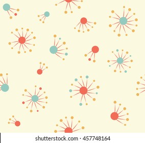 Abstract cute red blue orange circle radial design on white background pattern seamless backdrop wallpaper. Vector art