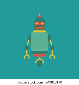 abstract cute robot on a blue background