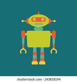 abstract cute robot on a blue background