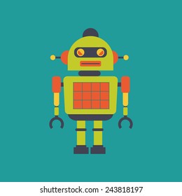 abstract cute robot on a blue background