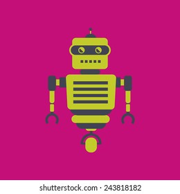 abstract cute robot on a pink background