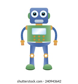 abstract cute robot on a white background