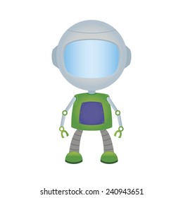 abstract cute robot on a white background