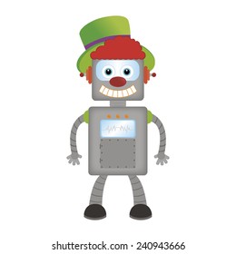 abstract cute robot on a white background