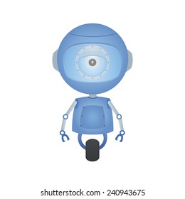 abstract cute robot on a white background