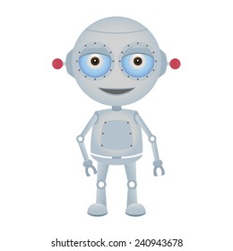 abstract cute robot on a white background