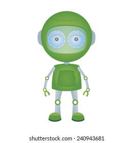 abstract cute robot on a white background