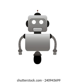 abstract cute robot on a white background