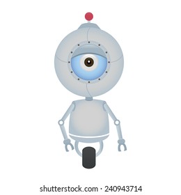 abstract cute robot on a white background