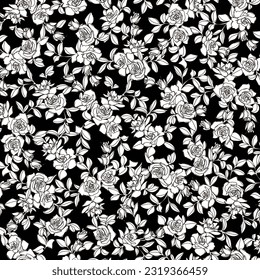 Abstract and cute rose seamless pattern,