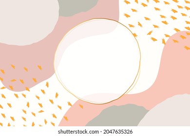 Abstract cute round frames isolated on memphis texture background. Eps 10 Vector