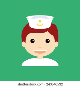abstract cute sailor on a blue background