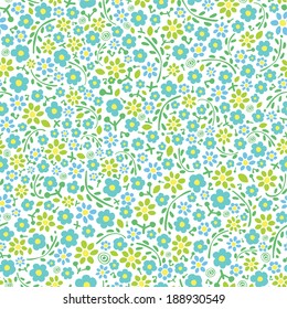 Abstract cute seamless floral pattern