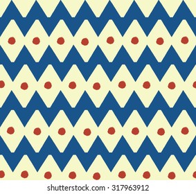 Abstract cute seamless geometric diamond rhombus with dot design pattern background wallpaper, vector image