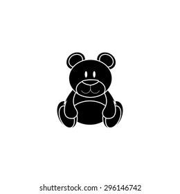 Abstract cute silhouette bear on a white background