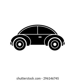 Abstract cute silhouette car on a white background
