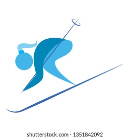Abstract cute skier