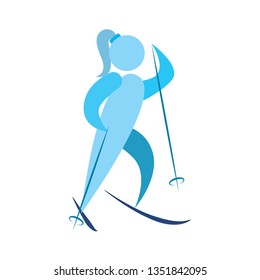 Abstract cute skier