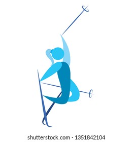 Abstract cute skier