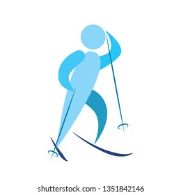 Abstract cute skier