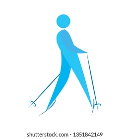 Abstract cute skier
