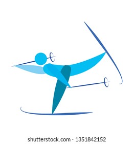 Abstract cute skier