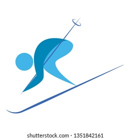 Abstract cute skier