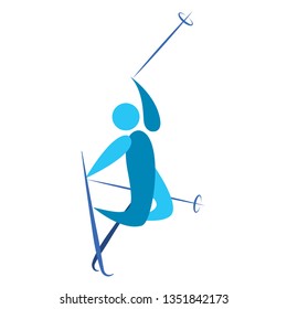 Abstract cute skier