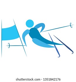 Abstract cute skier