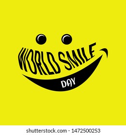 abstract cute smile for world smile day banner poster background vector