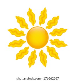 abstract cute sun on a white background