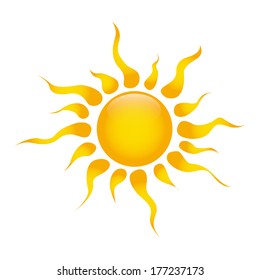 abstract cute sun on a white background