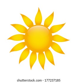 abstract cute sun on a white background