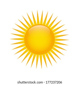 Abstract Cute Sun On A White Background