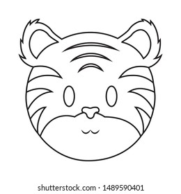 abstract cute tiger face draw, vector illustration design