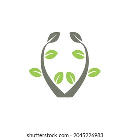 diseño gráfico vectorial del icono del logotipo del árbol lindo abstracto