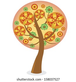 abstract cute tree on white background
